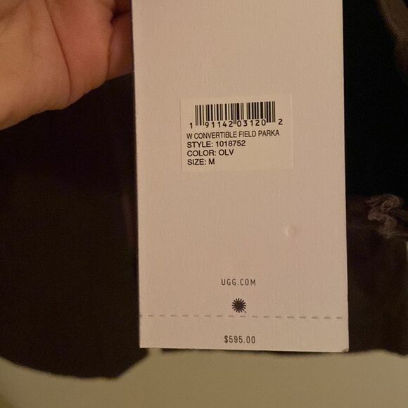 NWT-UGG Australia Convertible Field Parka Jacket Olive with pink-SIZE Medium - Picture 7 of 16